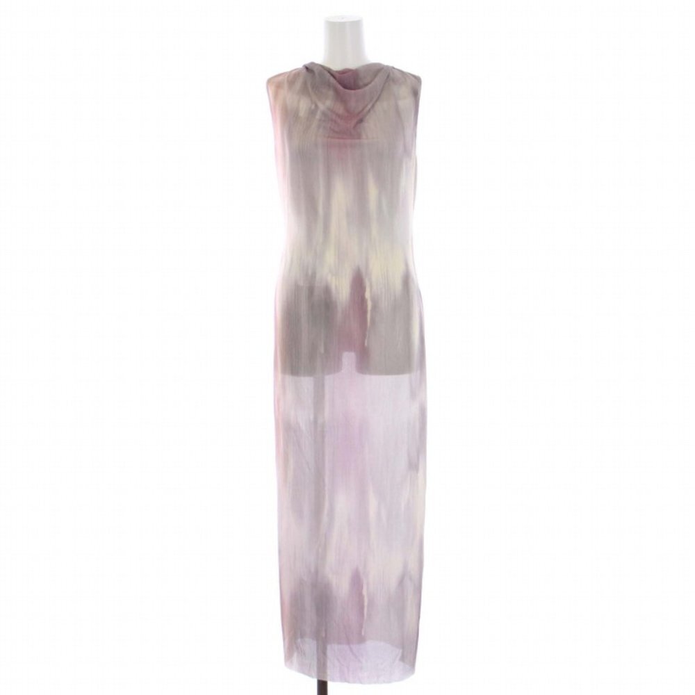 ZARA PRINTED TULLE DRESS LONG SLEEVELESS GRAY PURPLE 5644 021 052 - Picture 3 of 3